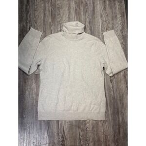 Lord & Taylor Cashmere Light Gray Heathered  Turtleneck Sweater Women's XL